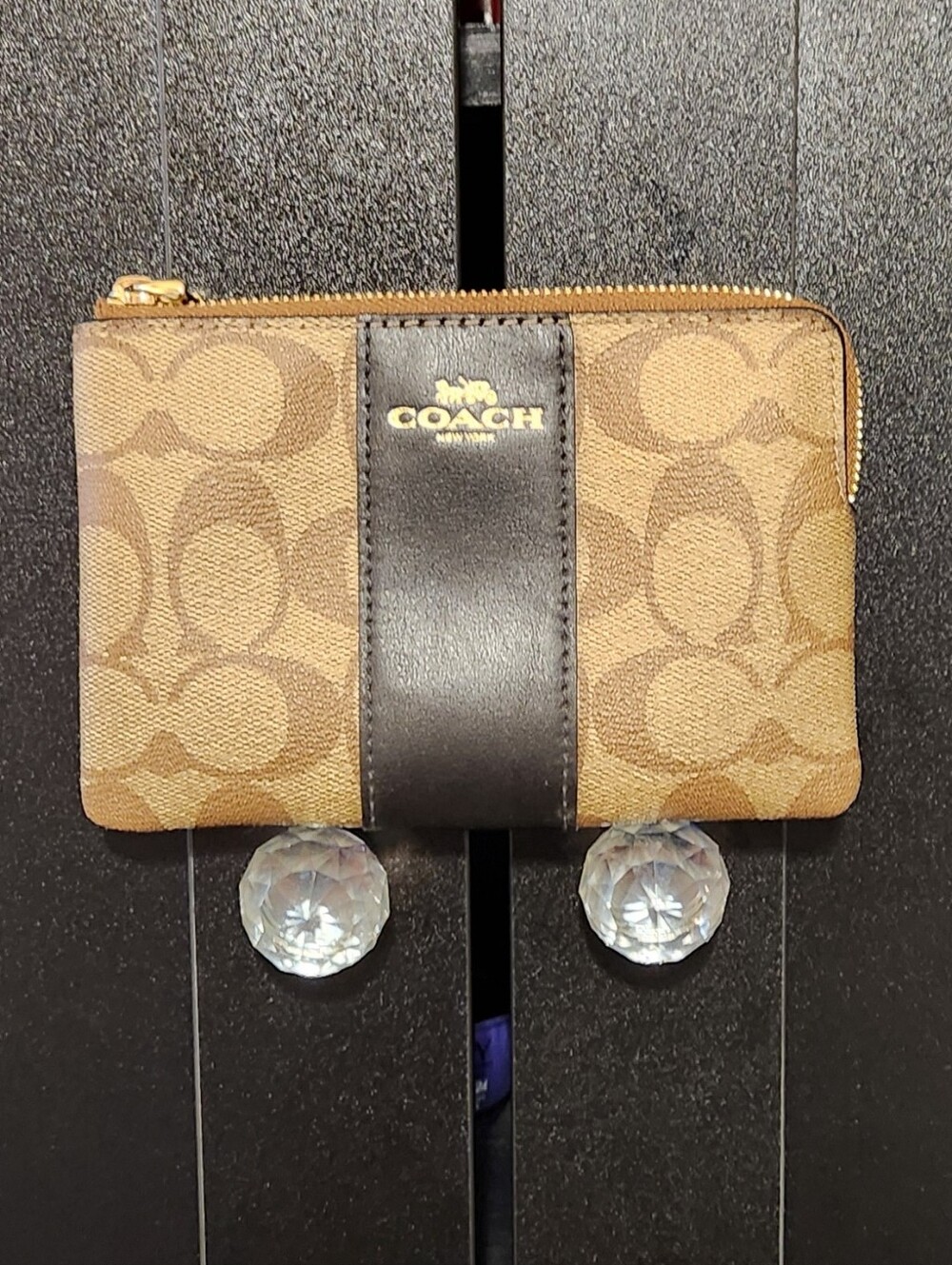 Coach Signature Corner Zip Wristlet. MSRP $78